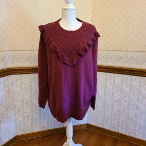 BLOOM CHIC BURGUNDY LONG SLEEVE US 14-16 SWEATER